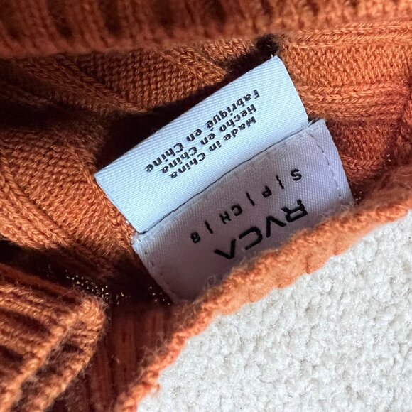 RVCA Sweater Women’s Orange Long Sleeve Pullover Size Small - Picture 7 of 10